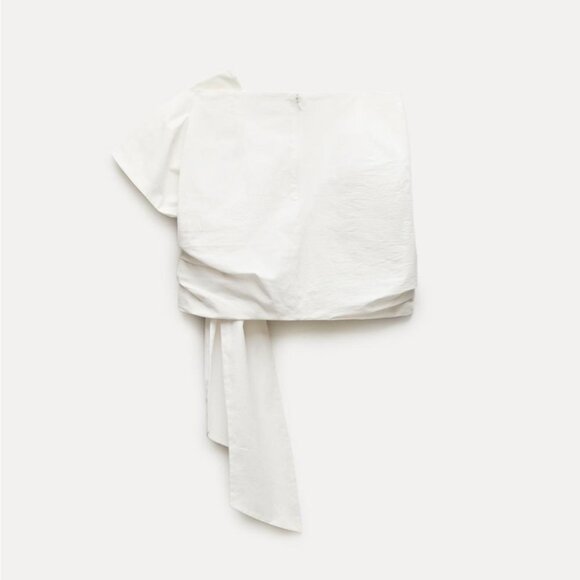 ZARA KNOTTED MINI SKIRT ZW COLLECTION WHITE S M L NWT - Picture 8 of 11